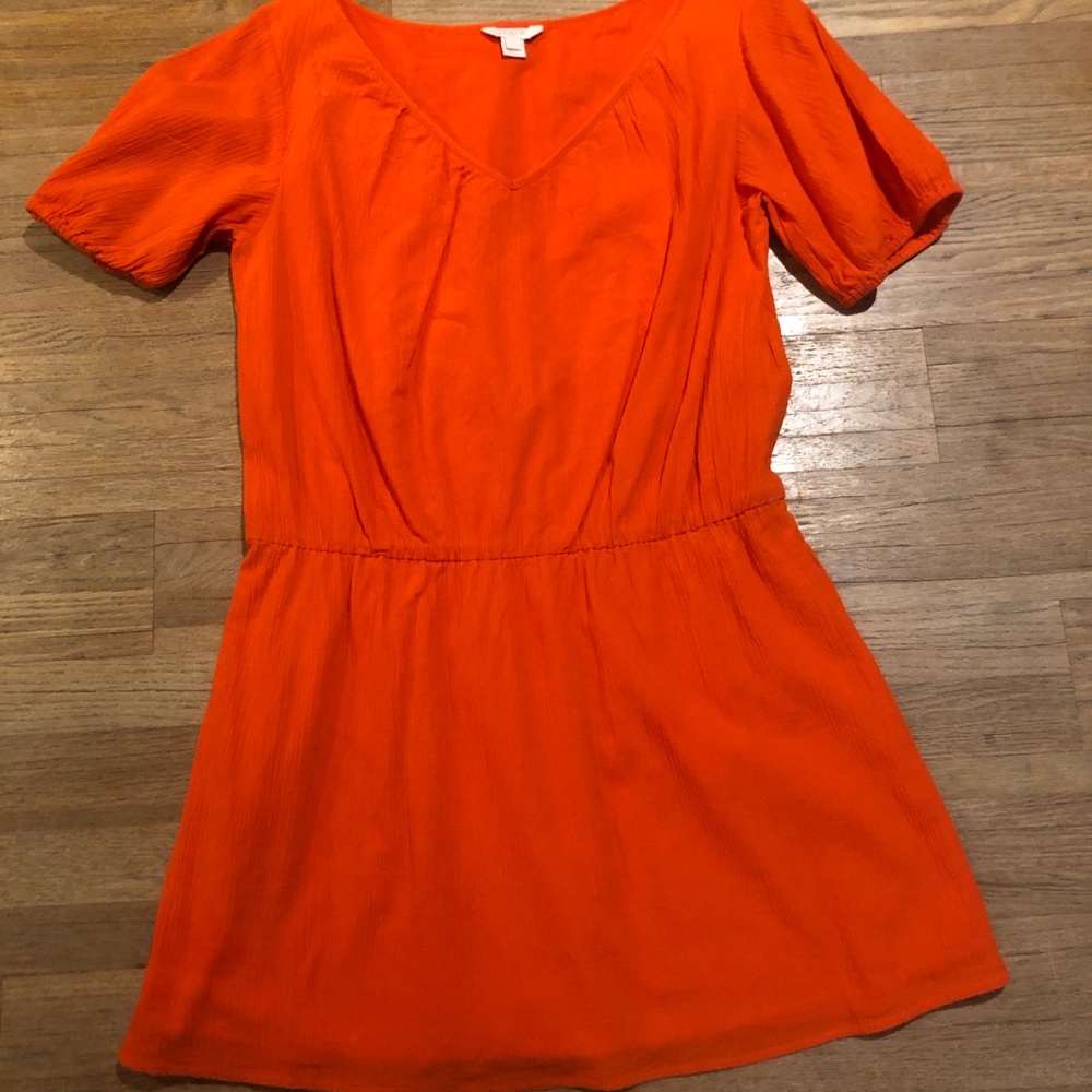 J Crew Orange/red crepe dress